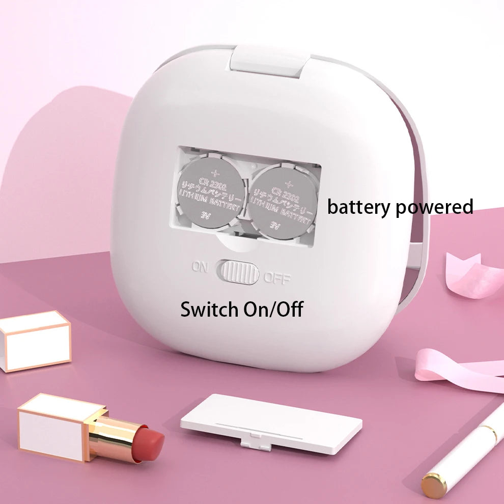 Zonyin Custom Square Dual-Sided LED Pocket Compact Mirror With 1X/5X Magnification Portable Travel Makeup Mirror with LED Lights