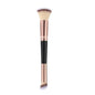 Zonyin Double Ended Synthetic Hair Wood Handle Custom logo Foundation Blush Brush Private Label Foundation Cosmetic Makeup Brush