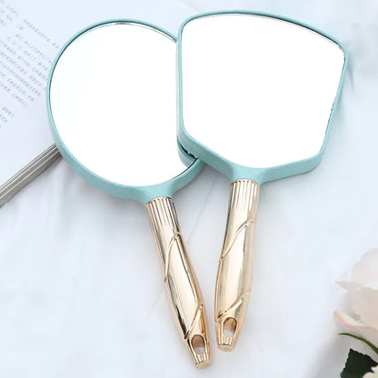 Zonyin Wholesale Custom Vintage Plastic Square Oval Hand Held Makeup Mirror European Retro Handheld Portable Cosmetic Mirror