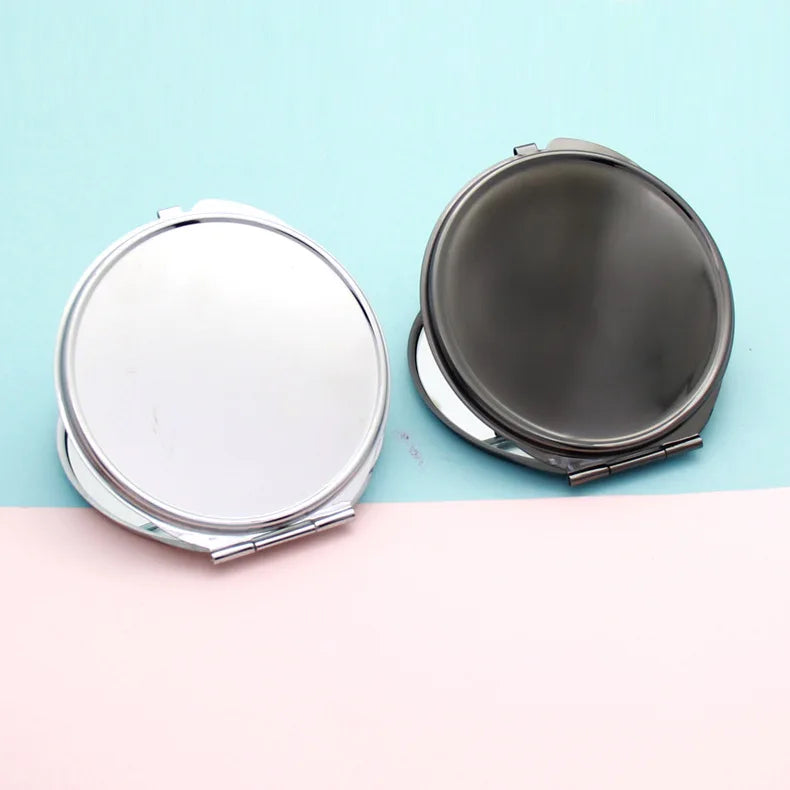 Zonyin Wholesale Portable Double-Sided Round Pocket Mirror Custom Logo Metal Frame Compact Purse Small Makeup Mirror for Travel
