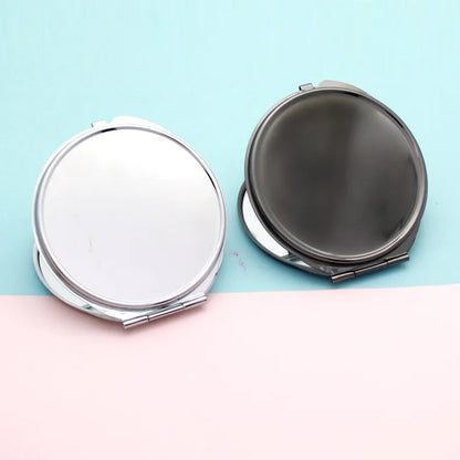 Zonyin Wholesale Portable Double-Sided Round Pocket Mirror Custom Logo Metal Frame Compact Purse Small Makeup Mirror for Travel