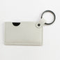 Zonyin Small White Rectangle Pu Leather Keychain Mirror Custom Private Logo Portable Travel Makeup Hand Pocket Mirror for Bag