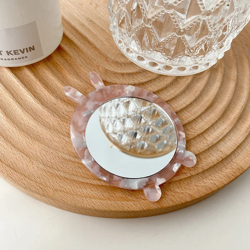 Zonyin Cute Marbled Acetate Small Pocket Cosmetic Mirror Portable Mini Travel Makeup Mirror Personalized Wholesale Promotion