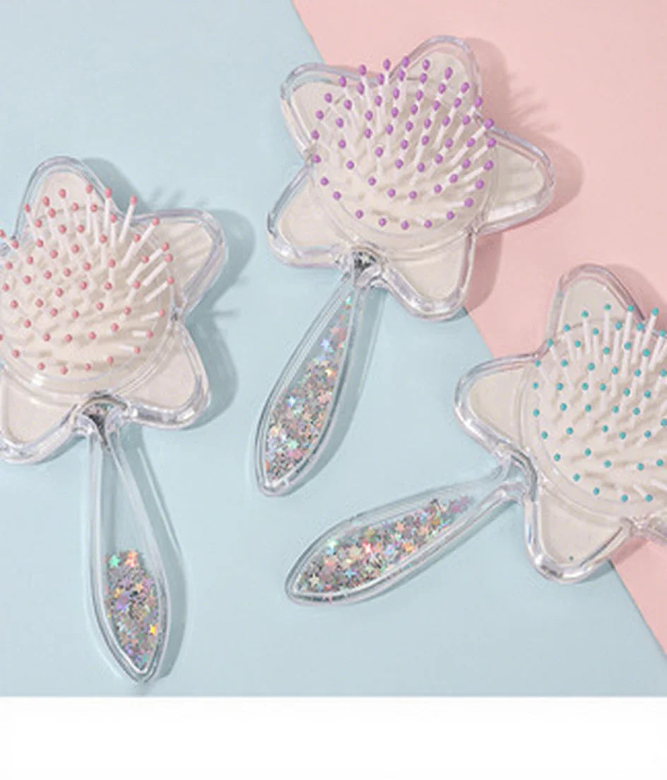 Zonyin Star-Shaped Glitter Quicksand Handheld Makeup Mirror Cute Novelty Gift Hand Mirror Portable Shiny Pocket Mirror