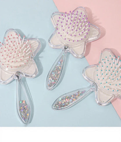 Zonyin Star-Shaped Glitter Quicksand Handheld Makeup Mirror Cute Novelty Gift Hand Mirror Portable Shiny Pocket Mirror