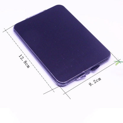 Zonyin Stainless Steel Double-Sided Folded Makeup Mirror Magnifying Custom logo Pocket Handheld Mini Makeup Mirror for Promotion