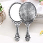 Zonyin High Quality Gold Oval Handheld Makeup Mirror Custom Logo Vanity Retro Hand Held Cosmetic Mirror for Women Girls Gift