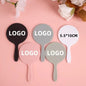 Zonyin Personalized Custom Logo Plastic Round Handle Makeup Mirror Portable Travel HandHeld Mirrors With Custom Size Color