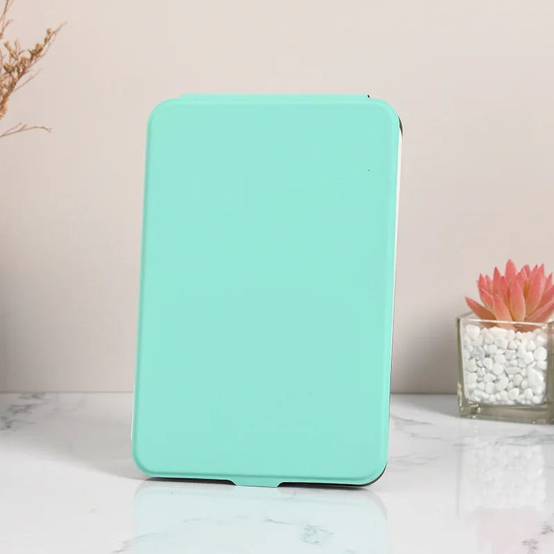 Zonyin High Quality Folding LED Makeup Desktop Mirror USB Rechargeable Pu Leather Portable Travel Standing Mirror with Led Light