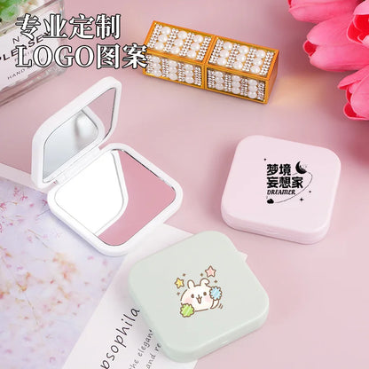 Zonyin High Quality Promotional Gift Dual-sided Cosmetic Mirror 2X Small Plastic Pocket Mirror Makeup Mirror With Customized