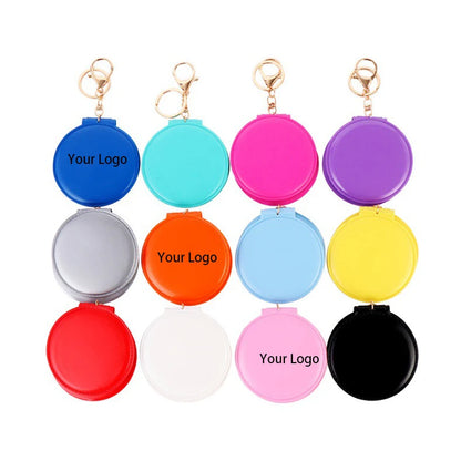Zonyin Travel Round Compact Pocket Mirror Pink Promotion Cheap Custom Logo Hand Portable Folding Cosmetic Mirror for Keychain