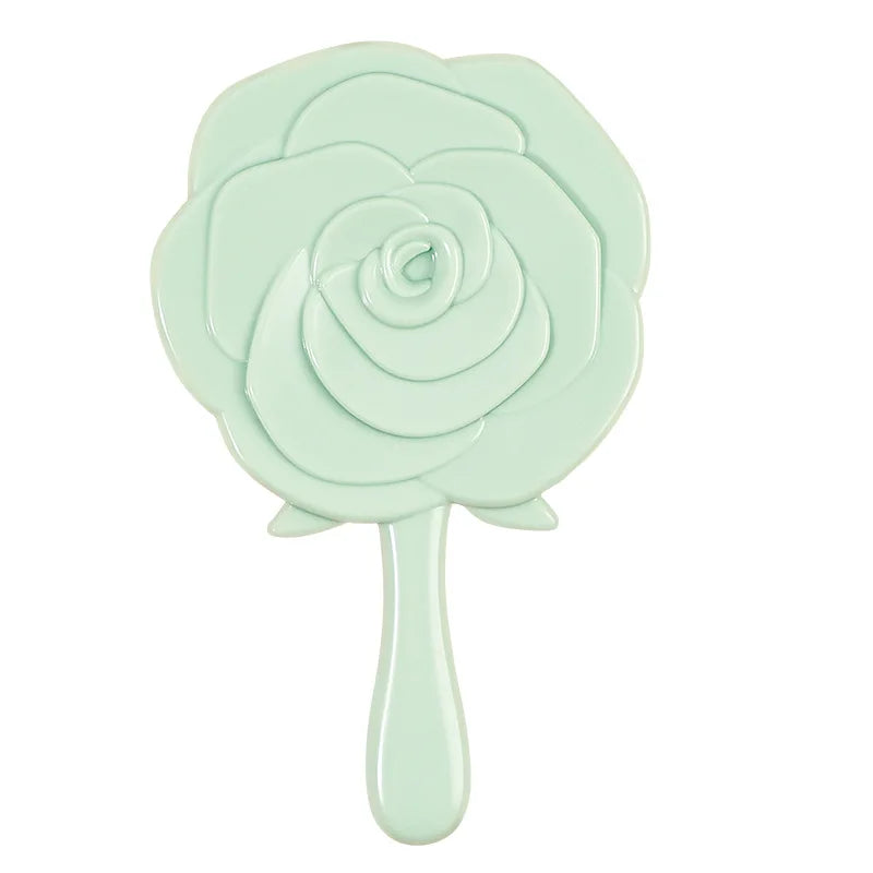 Zonyin High Quality Vintage Pink Rose Shape Hand Makeup Mirror Plastic Mini Handheld Cosmetic Mirror for Women Girl Travel