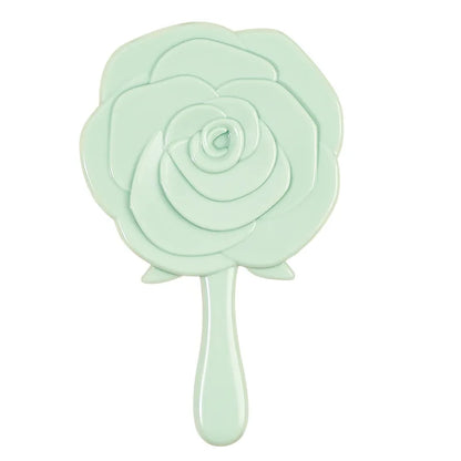 Zonyin High Quality Vintage Pink Rose Shape Hand Makeup Mirror Plastic Mini Handheld Cosmetic Mirror for Women Girl Travel