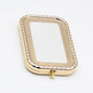 Zonyin Custom Logo Double-Side Foldable Metal Makeup Mirror Square Folding Mini Magnifying Travel Pocket Mirror with Promotion