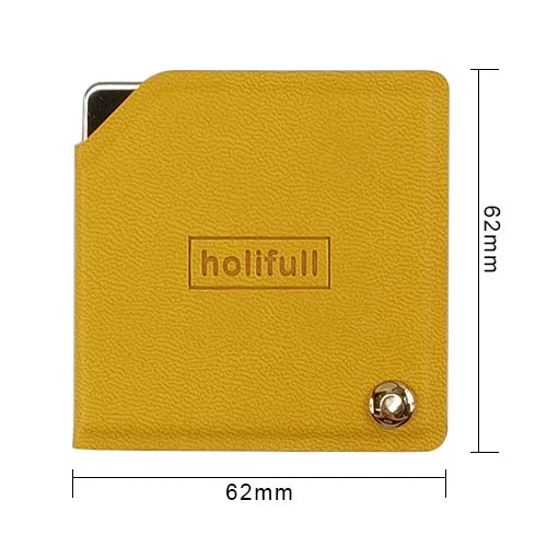 Zonyin Wholesale Square Yellow Rotatable Compact Mirror Custom Logo Pu Leather Cosmetic Mirror Pocket Mirror for Make up