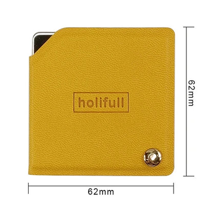 Zonyin Wholesale Square Yellow Rotatable Compact Mirror Custom Logo Pu Leather Cosmetic Mirror Pocket Mirror for Make up