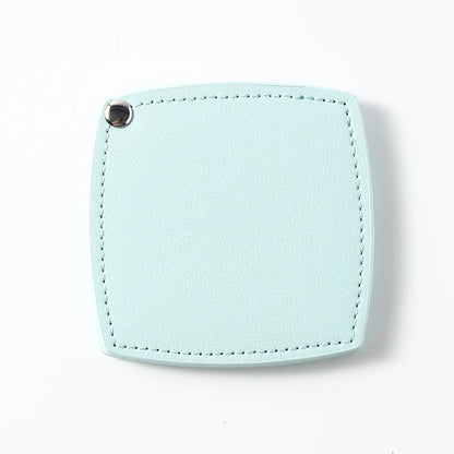 Zonyin Customized Logo Portable Square-Shape Vanity Makeup Mirror Travel Folding Pu Leather Pocket Compact Mirror for Girls Gift
