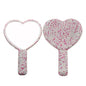 Zonyin Plastic Heart Diamond Handheld Makeup Mirror Portable Cosmetic Mirror with Handle Hand Mirror for Women and Girls