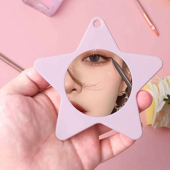 Zonyin Star Shape Mini Handheld Small Vanity Mirror Personalized Logo Wholesale Makeup Cosmetic Mirror Promotion