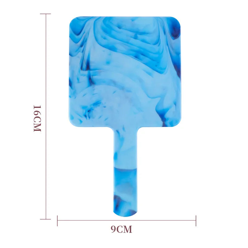 Zonyin Customized logo ABS Plastic Square Trivial Mirror Portable HD Handheld Cosmetic Mirror with Women Makeup