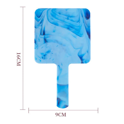 Zonyin Customized logo ABS Plastic Square Trivial Mirror Portable HD Handheld Cosmetic Mirror with Women Makeup