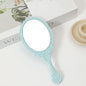 Zonyin Hot Sales European Vintage Travel Makeup Compact Hand Mirror Gold Black Pink Handheld Cosmetic Mirror With Handle