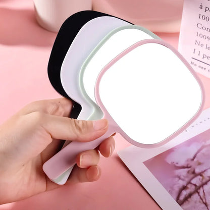 Zonyin Custom Logo Plastic Square Salon Barber Makeup Mirrors Portable Private Label Handheld Mirror With Handle