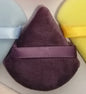 Zonyin Wholesale Super Soft Velour Triangle Powder Puff Custom Logo Label Makeup Puffs Velvet Face Cosmetic Puff for Women