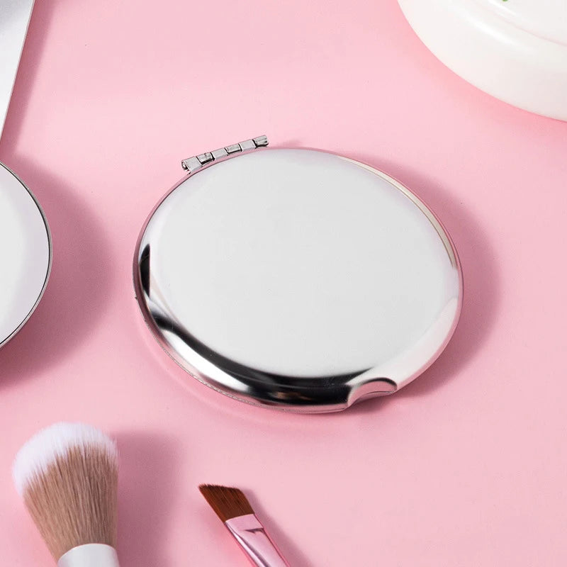 Zonyin New Arrival Square Stainless Steel Makeup Pocket Mirror Dual Side Small Cosmetic Mirror With Foldable Travel Mirror