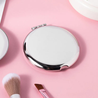 Zonyin New Arrival Square Stainless Steel Makeup Pocket Mirror Dual Side Small Cosmetic Mirror With Foldable Travel Mirror