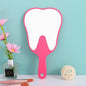 Zonyin Custom Logo Handheld Cosmetic Tooth-Shaped Mirror New Large Plastic Dental Pocket Mirror Personalized Handle Promotional