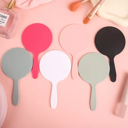 Zonyin Mini Handheld Custom logo Cosmetic Mirror Portable Plastic Pocket Round Hand Personalized Makeup Mirror for Travel Use