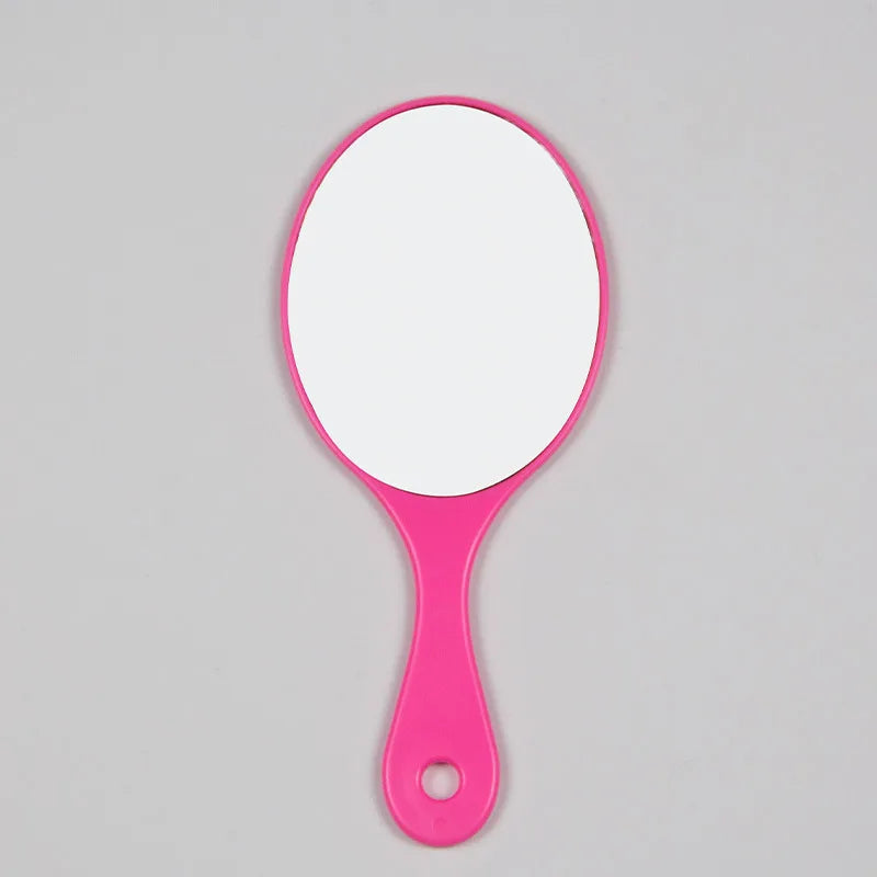 Zonyin Promotional Plastic Portable Handheld Makeup Mirrors Lightweight Private Label Oval Small Hand Held Mirror Logo Custom