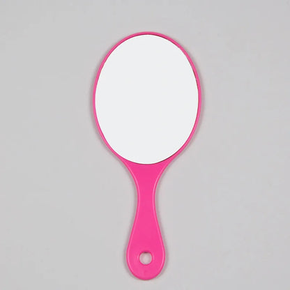 Zonyin Promotional Plastic Portable Handheld Makeup Mirrors Lightweight Private Label Oval Small Hand Held Mirror Logo Custom