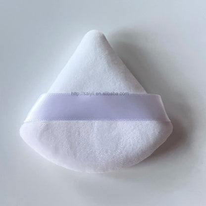 Zonyin Top Seller Triangle Powder Puff Makeup Sponge Soft Velour Cosmetic Puff Black Velvet Loose Powder Puffs for Face