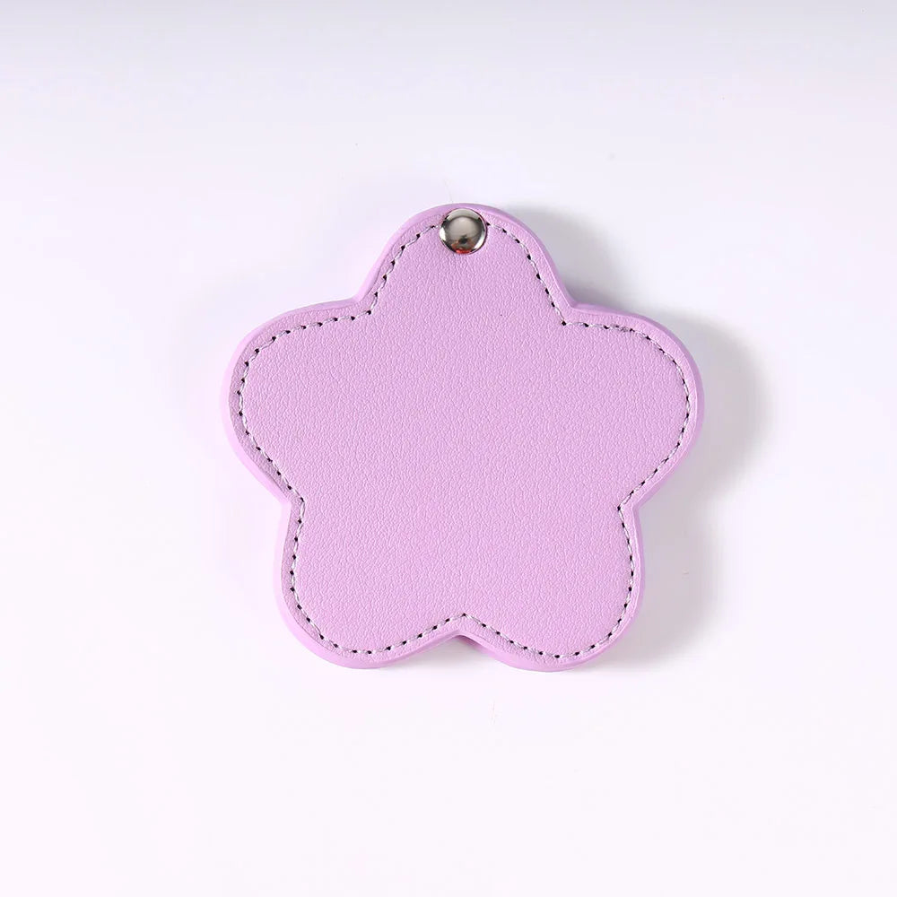 Zonyin Portable Gold Shiny Star-Shaped Compact Mirror Custom Silver Pu Leather Small Travel Cosmetic Mirrors with Private Logo