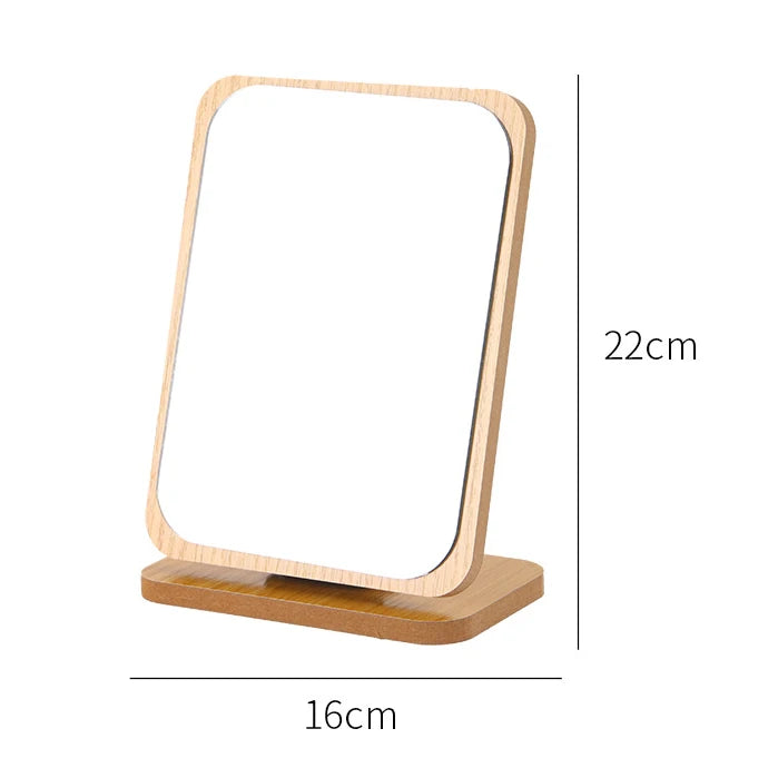 Zonyin Square Shaped Standing Cosmetic Table Mirror Foldable Plastic Frame Desktop Makeup Mirror Single Sided Labeling Option