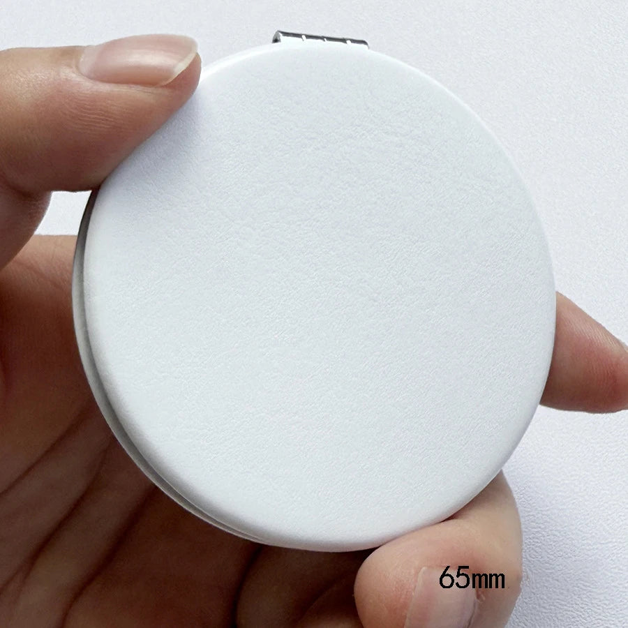 Zonyin Wholesale Hand Mirror Square Cosmetic Makeup Vanity Mirror Double Side Folding Pocket Heart Design Compact Mirror Custom