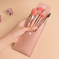 Zonyin 8pcs Travel Makeup Brushes Private Label High Quality Synthetic Mini Small Vegan Makeup Brush Set With Pu Bag