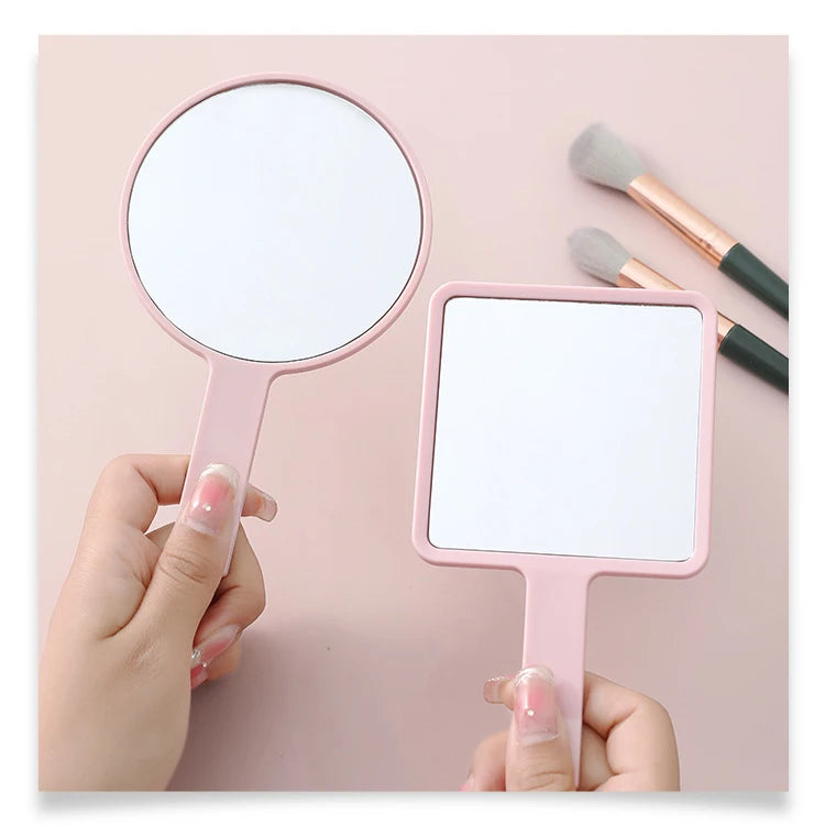 Zonyin Hot Sale Portable Square Round Makeup Mirror Small Handheld Cosmetic Hand Mirror for Girls Woman With Custom Logo