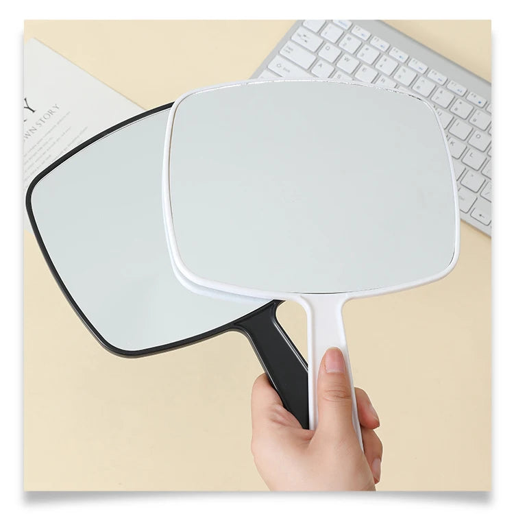 Zonyin Wholesale High Quality Custom Logo Salon Handheld Cosmetic Mirror Large ABS Plastic Hand Barber Hair Care Makeup Mirror
