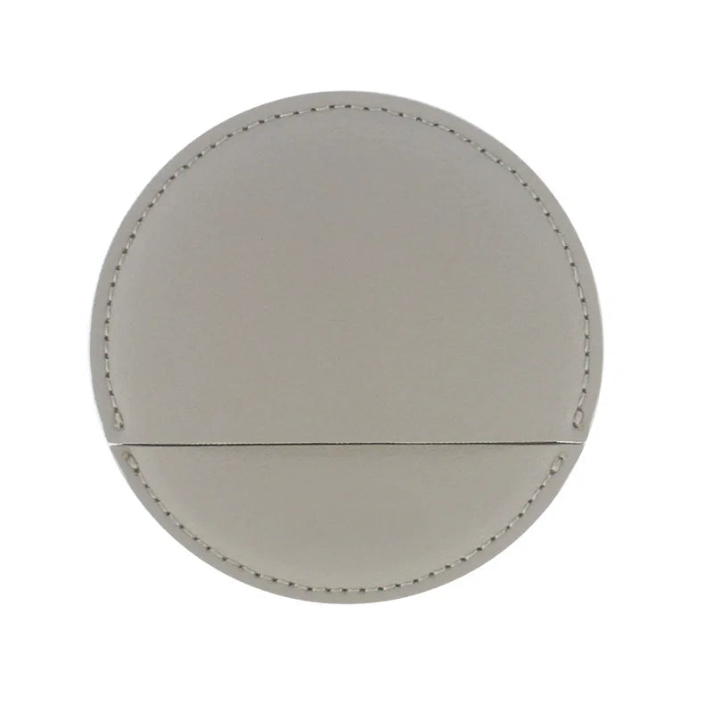 Zonyin Wholesale High Quality Custom Logo Round Pocket Mirror Pu Leather Small Makeup Travel Mirror for Promotion Gifts
