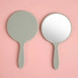 Zonyin Mini Handheld Custom logo Cosmetic Mirror Portable Plastic Pocket Round Hand Personalized Makeup Mirror for Travel Use