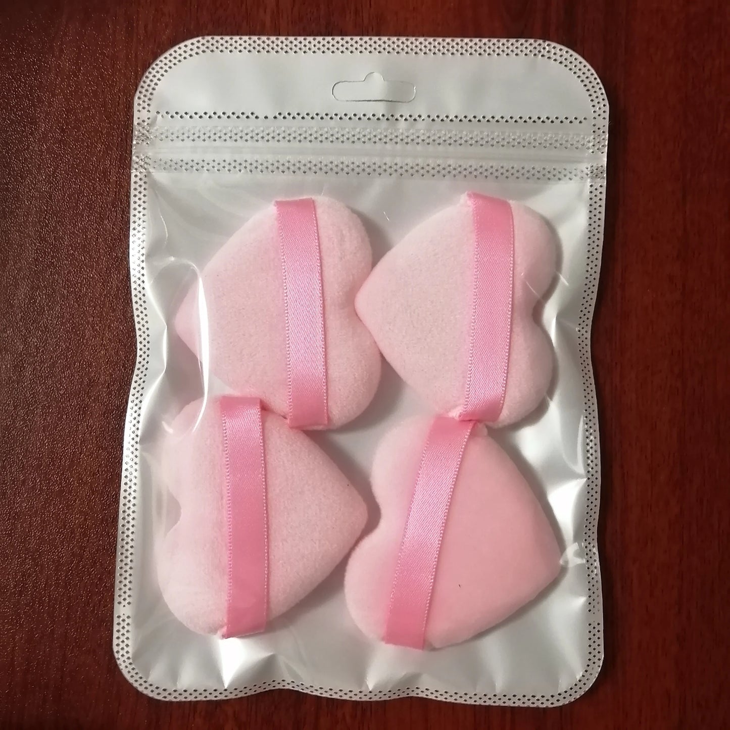 Zonyin New Arrival Small Big Pink Heart Shaped Soft Velvet Powder Puff for Make up