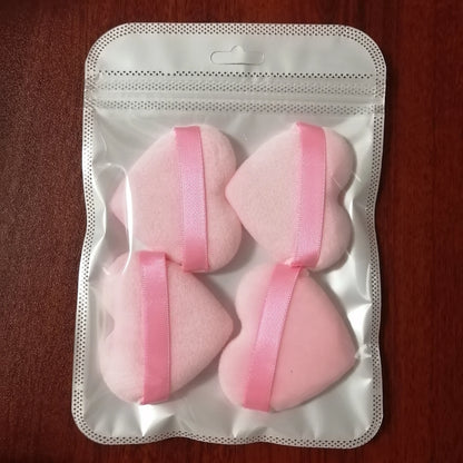 Zonyin New Arrival Small Big Pink Heart Shaped Soft Velvet Powder Puff for Make up