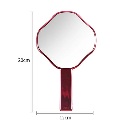 Zonyin Wholesale New Design Diamond Shape Makeup Mirror Plastic pink Electroplated Ripple Handheld Travel Mirror for Girls Women