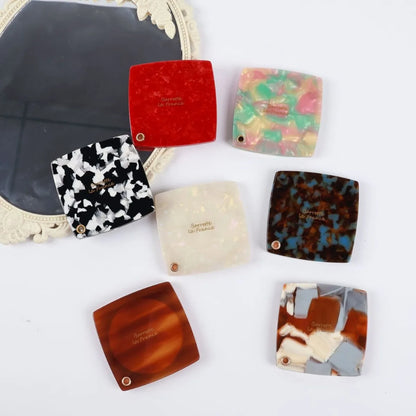 Zonyin Custom Acetate Makeup Mirror Travel Folding Cosmetic Mirror Square Mini Mirror for Purse  Pocket Mirror Gift for Girls