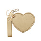 Zonyin Valentine's Day Gift Heart Shaped Makeup Keychain Mirror Pu Leather HD Glass Custom Travel Pocket Mirrors for Women Girls
