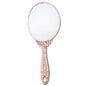 Zonyin Wholesale Plastic Handheld Makeup Mirror Oval Retro Travel Cosmetic Mirror with Portable Hand Held Mirror for Women Girls