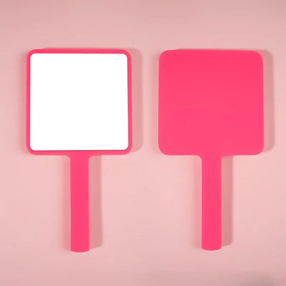 Zonyin Plastic Makeup Mirror Square Hand Held Single Side Mirrors Customized Logo Handheld Cosmetic Mirror With Handle